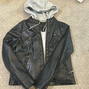 Jacket with attached hoodie